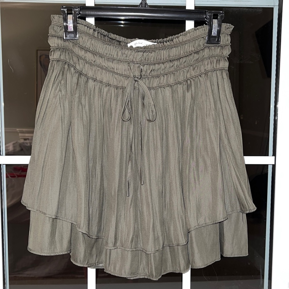 Mustard Seed Green Skirt with Tie Detail